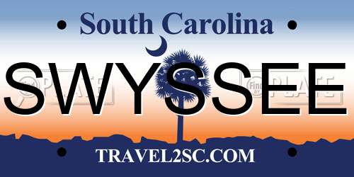 SWYSSEE South Carolina License Plate
