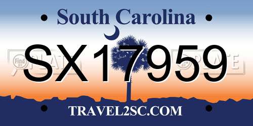 SX17959 South Carolina License Plate