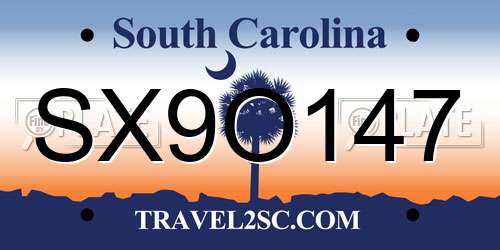 SX9O147 South Carolina License Plate