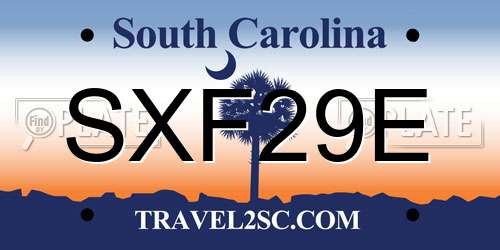 SXF29E South Carolina License Plate