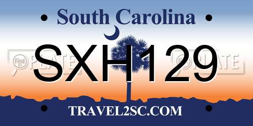 SXH129 South Carolina License Plate