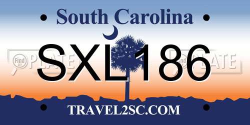 SXL186 South Carolina License Plate