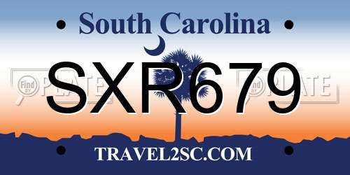 SXR679 South Carolina License Plate