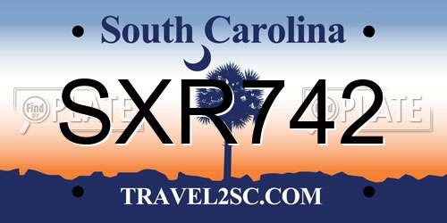 SXR742 South Carolina License Plate