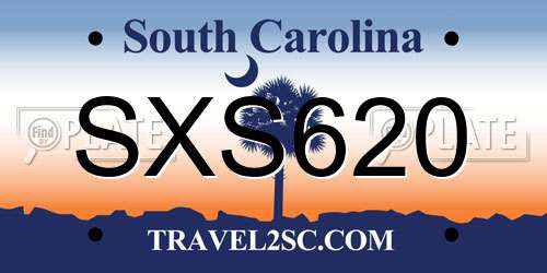 SXS620 South Carolina License Plate