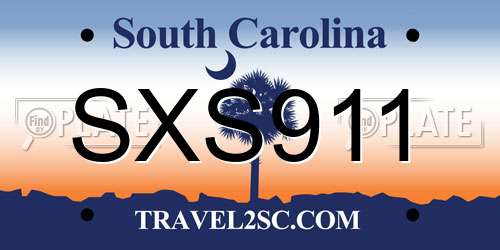 SXS911 South Carolina License Plate