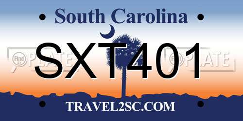 SXT401 South Carolina License Plate
