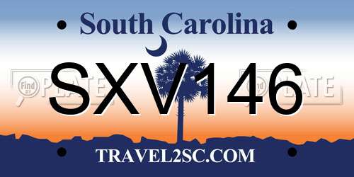 SXV146 South Carolina License Plate