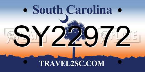 SY22972 South Carolina License Plate