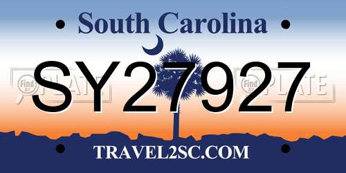 SY27927 South Carolina License Plate