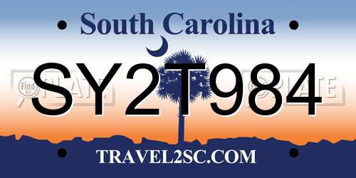 SY2T984 South Carolina License Plate