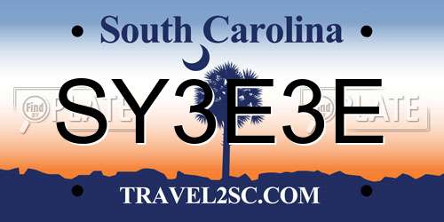 SY3E3E South Carolina License Plate