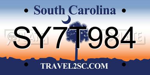SY7T984 South Carolina License Plate