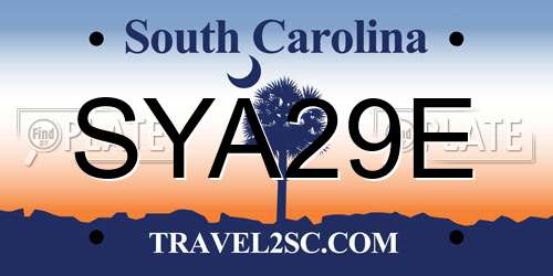 SYA29E South Carolina License Plate