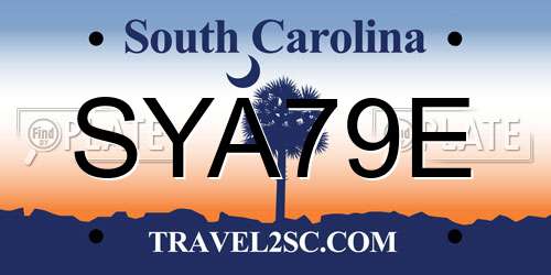 SYA79E South Carolina License Plate
