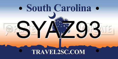 SYAZ93 South Carolina License Plate