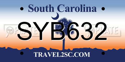 SYB632 South Carolina License Plate