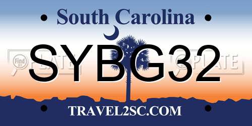 SYBG32 South Carolina License Plate