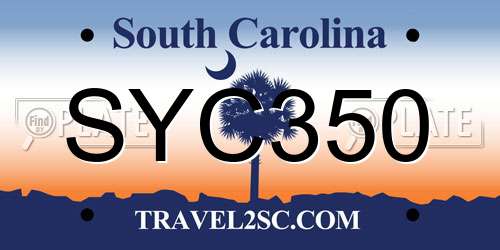 SYC350 South Carolina License Plate