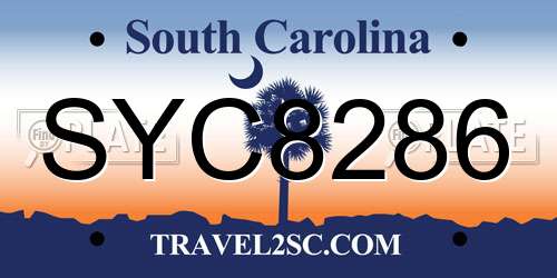 SYC8286 South Carolina License Plate