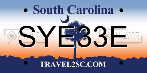 SYE33E South Carolina License Plate