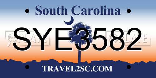 SYE3582 South Carolina License Plate
