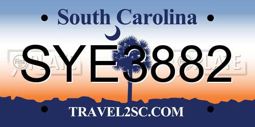 SYE3882 South Carolina License Plate