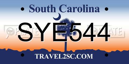 SYE544 South Carolina License Plate