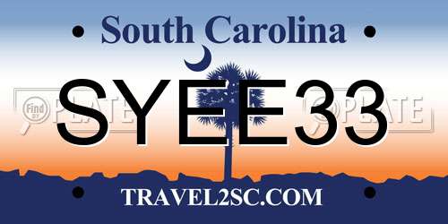 SYEE33 South Carolina License Plate