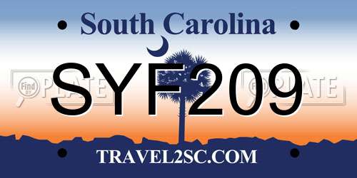 SYF209 South Carolina License Plate