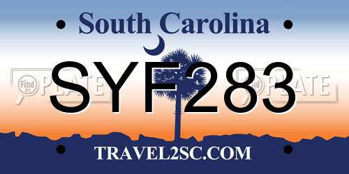 SYF283 South Carolina License Plate