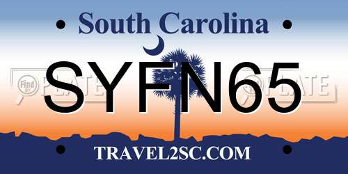 SYFN65 South Carolina License Plate