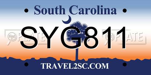 SYG811 South Carolina License Plate