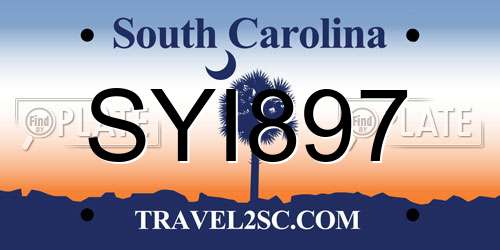 SYI897 South Carolina License Plate