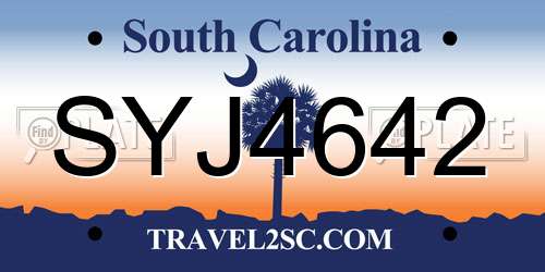 SYJ4642 South Carolina License Plate