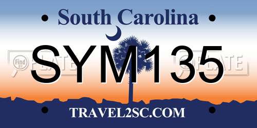 SYM135 South Carolina License Plate