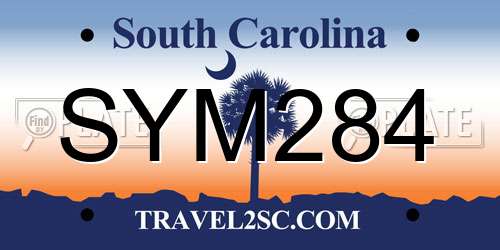 SYM284 South Carolina License Plate
