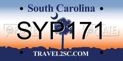 SYP171 South Carolina License Plate