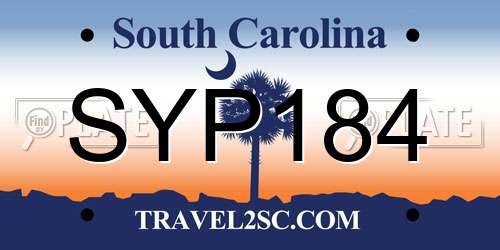 SYP184 South Carolina License Plate