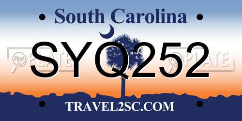 SYQ252 South Carolina License Plate