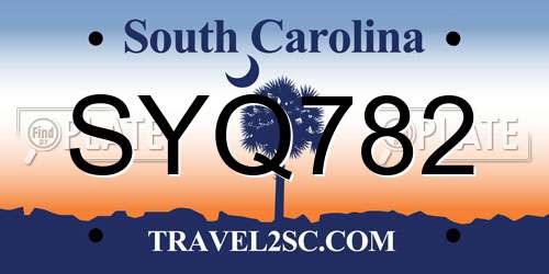 SYQ782 South Carolina License Plate