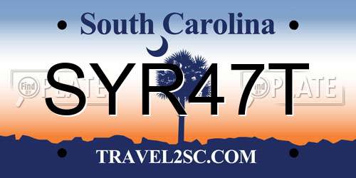SYR47T South Carolina License Plate