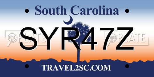 SYR47Z South Carolina License Plate
