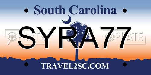 SYRA77 South Carolina License Plate