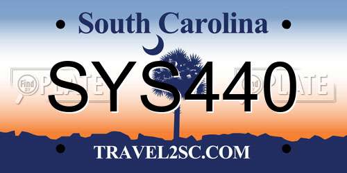 SYS440 South Carolina License Plate