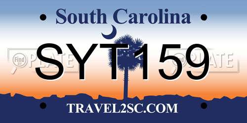 SYT159 South Carolina License Plate