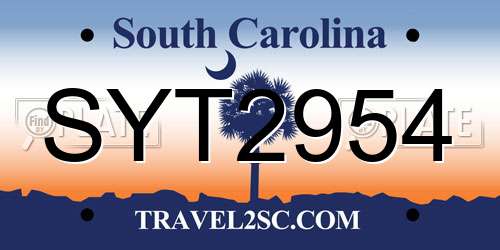 SYT2954 South Carolina License Plate
