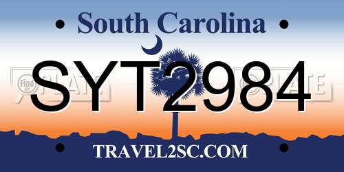 SYT2984 South Carolina License Plate
