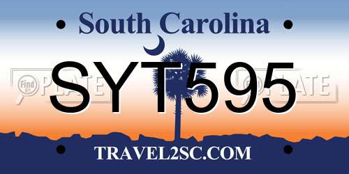 SYT595 South Carolina License Plate