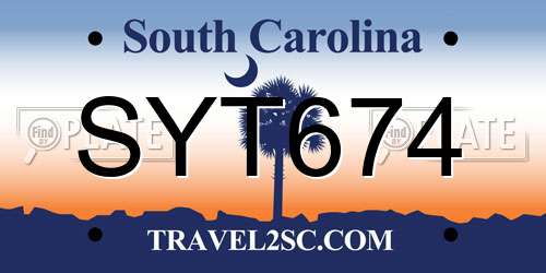 SYT674 South Carolina License Plate